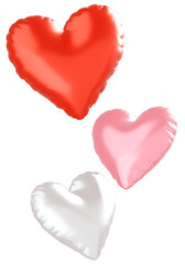 3D画像_ハートの風船_カラフル