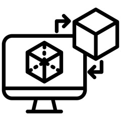 digital twin architecture line icon