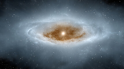 A stunning view of a galaxy showcasing swirling cosmic dust and radiant stars, representing the beauty of the universe.