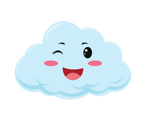 Cute fluffy cloud mascot design