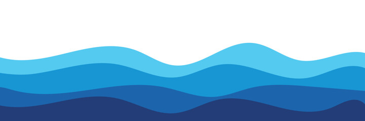 Sea waves layered vector background illustration and sea beach vector illustration.