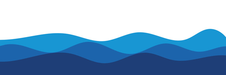 Sea waves layered vector background illustration and sea beach vector illustration.