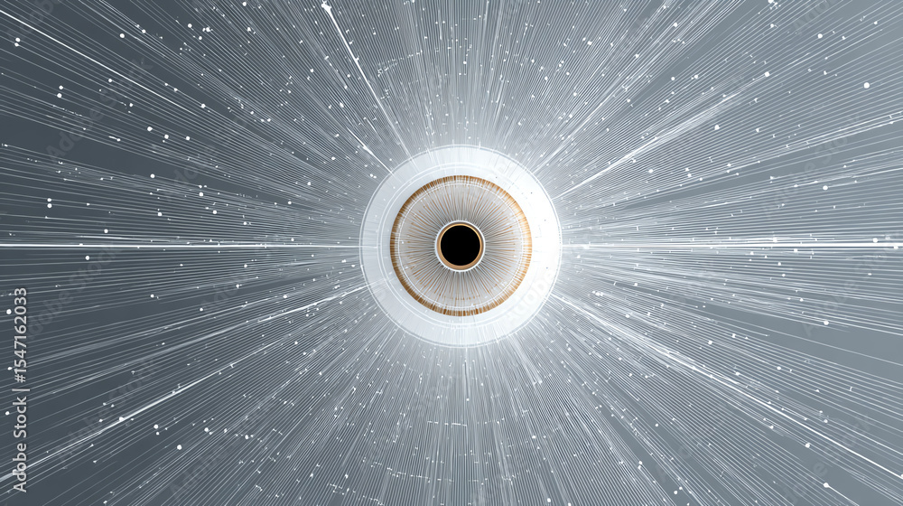 Aufkleber Abstract image depicting light rays emanating from a central point, symbolizing innovation and creativity in science.