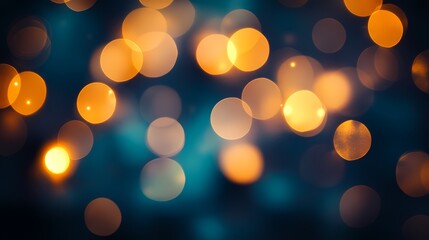 Obraz premium Bokeh Lights Abstract Teal and Gold Background 