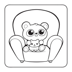Cute kawaii Cozy Bear Bold & Easy Coloring pages, cute Cozy Bear coloring book, Cozy Bear coloring, cute Cozy Bear idea for kids, cute Cozy Bear art