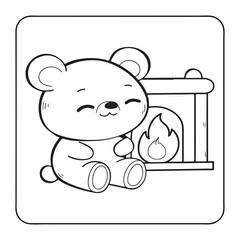 Cute kawaii Cozy Bear Bold & Easy Coloring pages, cute Cozy Bear coloring book, Cozy Bear coloring, cute Cozy Bear idea for kids, cute Cozy Bear art