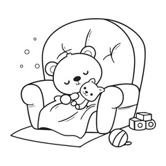 Cute kawaii Cozy Bear Bold & Easy Coloring pages, cute Cozy Bear coloring book, Cozy Bear coloring, cute Cozy Bear idea for kids, cute Cozy Bear art