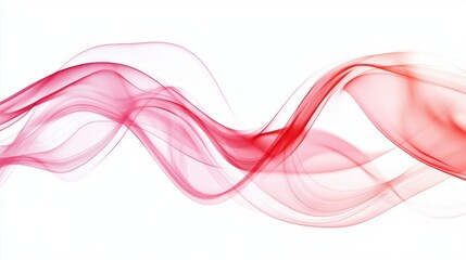 Naklejka premium A stunning visual of elegant flowing red smoke on a soft white background, ideal for abstract art projects, digital designs, and calming visuals. Perfect for creative themes.