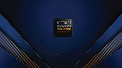 High quality abstract vector in blue and gold, diagonal and straight lines, 1920x1080 clean layout for tech presentation, energy marketing design, not made with AI software