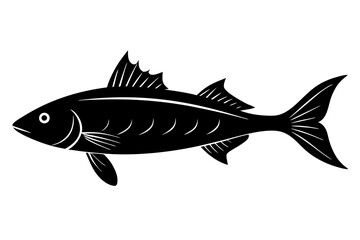 Silhouette Vector Art Illustration of Fish Icon for Logo or Design