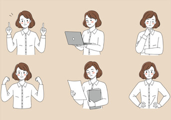 Set of diverse business people cartoon character avatars