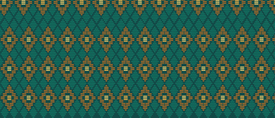 Batik Songket traditional design background. Seamless pattern embroidery Embroidery on fabric. Seamless pattern. 