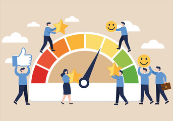 Business success, growth concept, happy businessman celebrating progress, rocket launching, increasing bar chart, upward trend, motivation, career development, positive business strategy