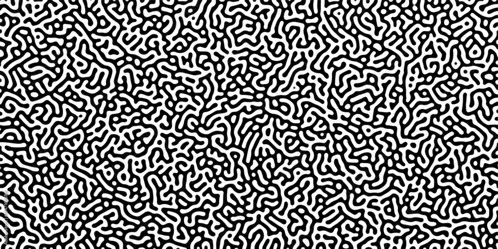 Poster abstract truing organic wallpaper turing reaction diffusion monochrome seamless pattern with chaotic