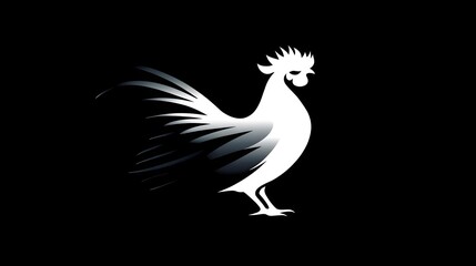 Fototapeta premium Rooster, Chicken, Cock, Stylized Rooster Silhouette