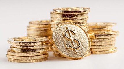 Gold coins accumulated by wealth