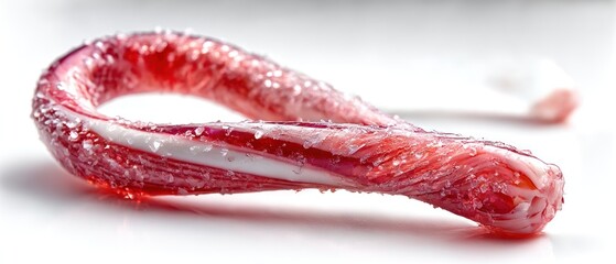 Close-up of a red and white candy cane