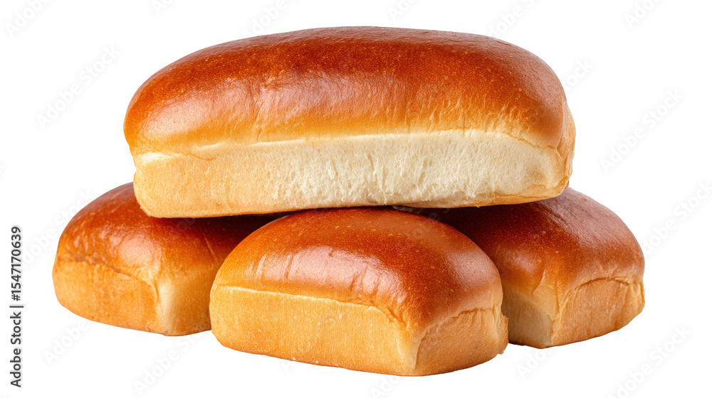 Poster soft bread loaf isolated on transparent background with fresh texture and golden crust