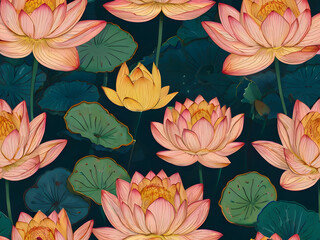 seamless lotus pattern