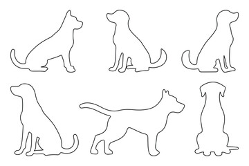 Dog silhouette set. dog breed black silhouette logo symbol set. Set of wolf silhouette design. Vector illustrator