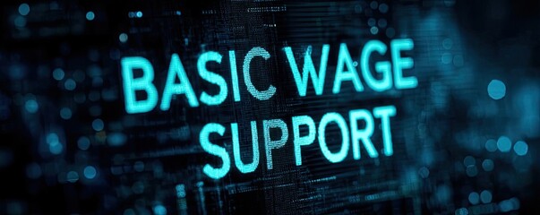 Obraz premium Minimum standard supports basic salary and wage adjustment concept. Concept of basic wage support represented with digital text.