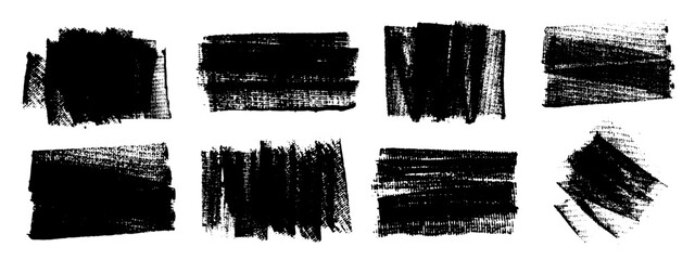 Vector black hand drawn brush stroke, brush, line or texture. Dirty artistic design element, box, frame or background  for text. Halftone texture. Grunge rough edges. 