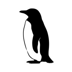 Obraz premium Silhouette of a Penguin Standing Upright on a White Background for Educational and Informational Purposes
