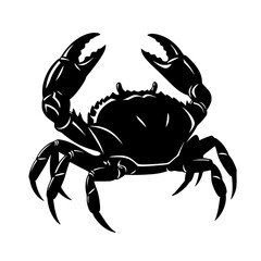 A Black Crab Silhouette with Strong Claws Symbolizing Strength Resilience and the Mysteries of the Deep Sea