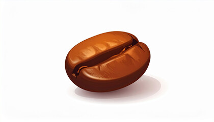 Single Coffee Bean on White Background in a Clean and Minimal Food Photography Style

