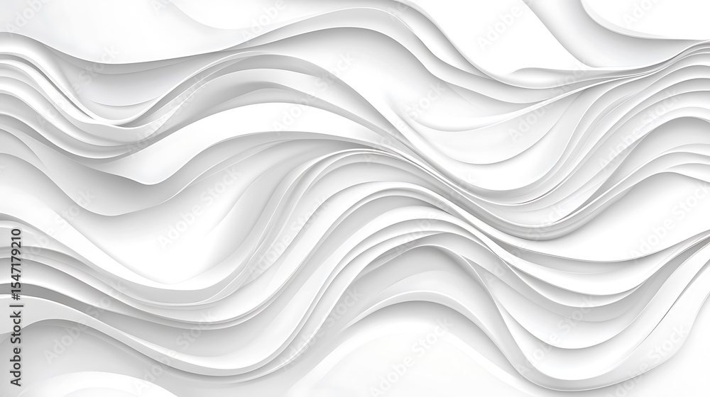 Poster elegant white abstract background with smooth layered waves and subtle shadows for modern design pro
