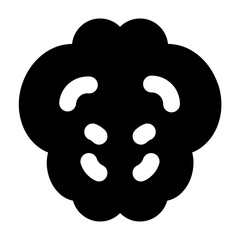 Simple solid vector icon brain representing medical and healthcare themes. Ideal for use in hospital apps, health websites, and telemedicine platforms. Clean SVG format, easy to scale and customize.