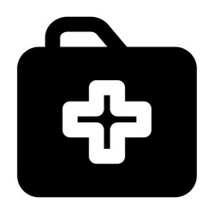 Fototapeta premium Simple solid vector icon folder representing medical and healthcare themes. Ideal for use in hospital apps, health websites, and telemedicine platforms. Clean SVG format, easy to scale and customize.