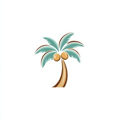 Obraz premium minimalist coconut tree logo