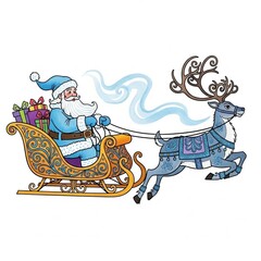 Naklejka premium santa claus sleigh, Sleigh of Joy and Wonder