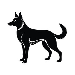 Herding dog vector silhouette