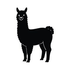 Fototapeta premium Alpaca vector silhouette
