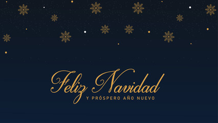 Merry Christmas and Happy New Year Greeting card or invitation template with golden Christmas text on background.