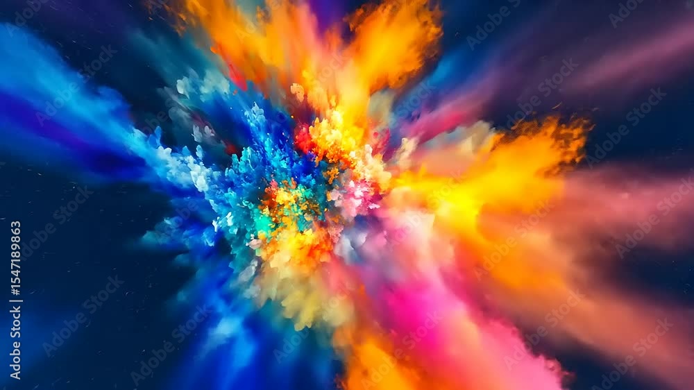 Aufkleber vibrant explosion of colors in a cosmic scene, creating a stunning visual effect in the universe