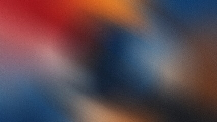 Dark vibrant grainy abstract gradient background with red blue and brown tones.
