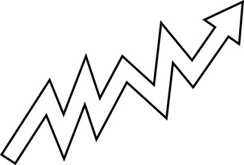 stock market arrow graph outline vector isolated on white 