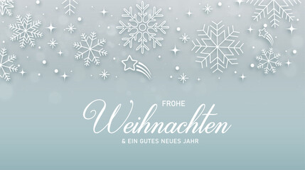 Fototapeta premium Merry Christmas and Happy New Year Greeting card or invitation template with golden Christmas text on background.