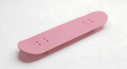 Pink skateboard deck isolated on white background