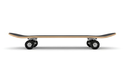 Skateboard isolated on white background, side view