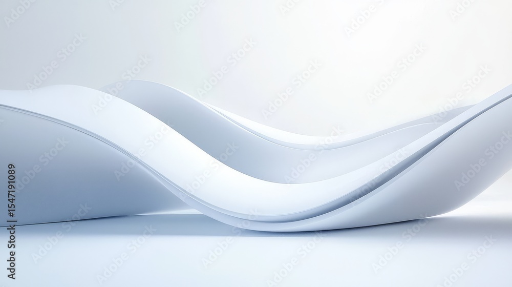 Poster soft white background with undulating shapes