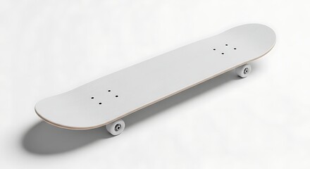 Blank white skateboard isolated on white background