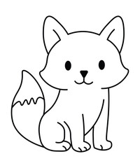 Fox Outline Vector for Coloring