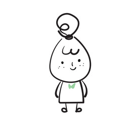 (speech bubbles) Collection of hand drawn lady business worker icons. Vector illustration.