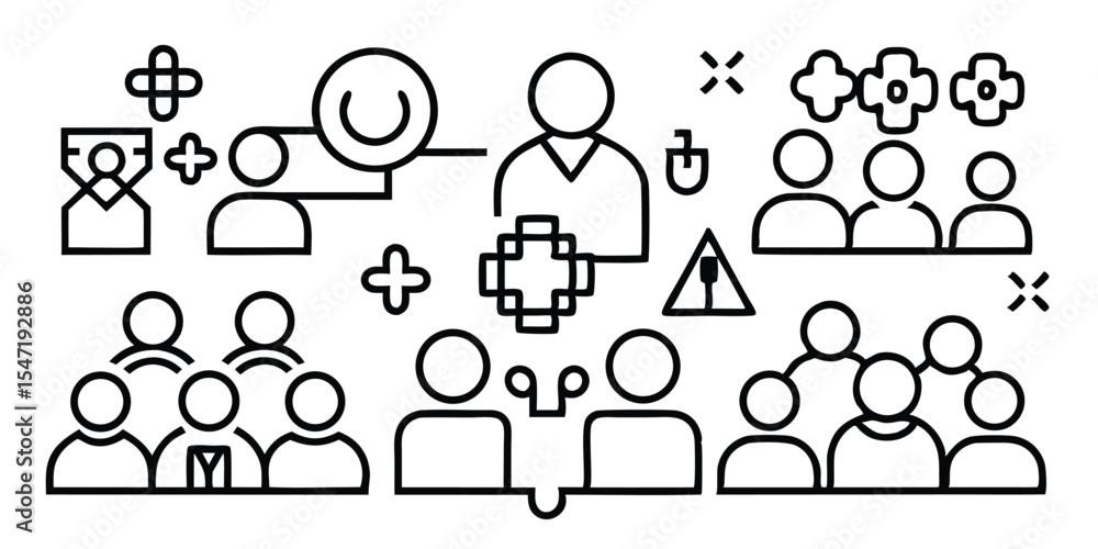 Poster vector art of teamwork and network icons vector
