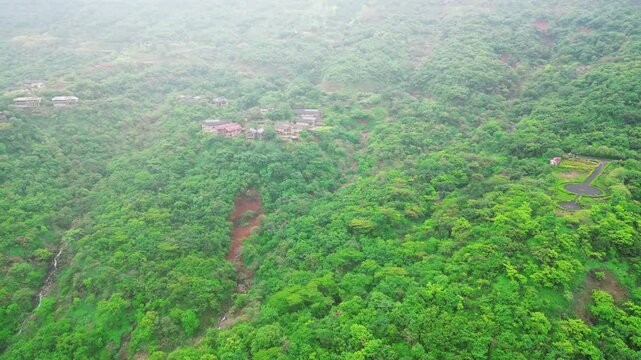 hill station Lavasa cinematic drone view in 4k