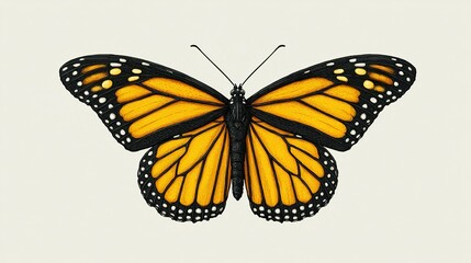 Fototapeta premium Detailed illustration of a monarch butterfly.